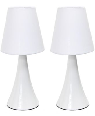 All The Rages - Valencia Colors 2 Pack Mini Touch Table Lamp Set with Fabric Shades