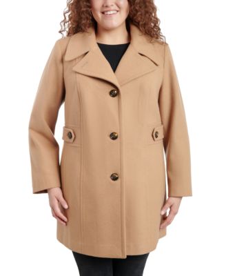 Anne Klein - Plus Size Single-Breasted Peacoat