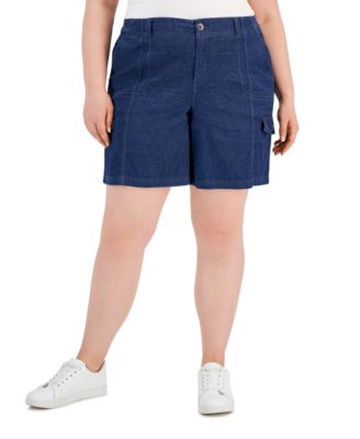 Style & Co - Plus Size Cargo Denim Shorts