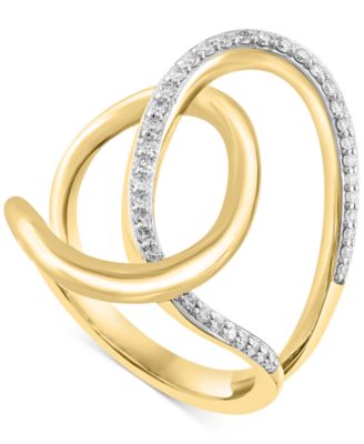 EFFY Collection - Diamond Interlocking Loop Abstract Statement Ring (1/4 ct. t.w.) in 14k Rose Gold