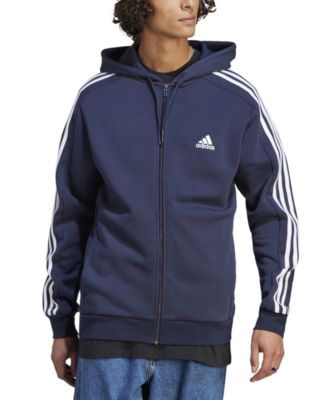 adidas - Men's Essentials 3-Stripes Regular-Fit Full-Zip Fleece Hoodie, Regular & Big & Tall