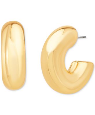 kensie - Gold-Tone Chunky Medium Hoop Earrings