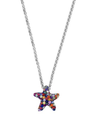 EFFY Collection - Multi-Sapphire Starfish 18" Pendant Necklace (2-7/8 ct. t.w.) in Sterling Silver