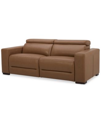 Furniture - Nevio 82" 2-Pc. Leather Sectional with 2 Power Recliners and Headrests