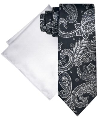 Steve Harvey - Men's Paisley Tie & Solid Pocket Square Set