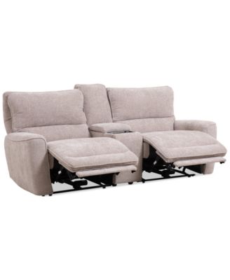Furniture - Deklyn 89" 3-Pc. Fabric Sofa with 2 Power Recliners & 1 Console
