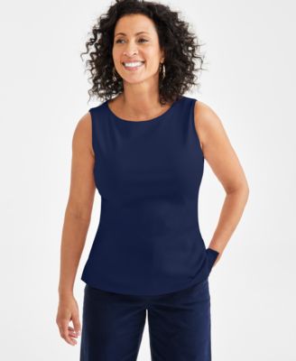Style & Co - Petite Sleeveless Boat-Neck Tank Top