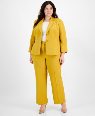 Le Suit - Plus Size Crepe Two-Button Blazer & Pants