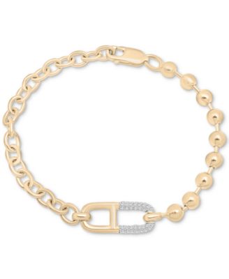 Audrey by Aurate - Diamond Horizontal Link Two-Chain Bracelet (1/5 ct. t.w.) in Gold Vermeil