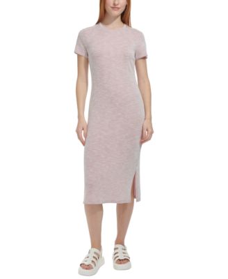Marc New York - Women's Pinstriped Midi T-Shirt Dress