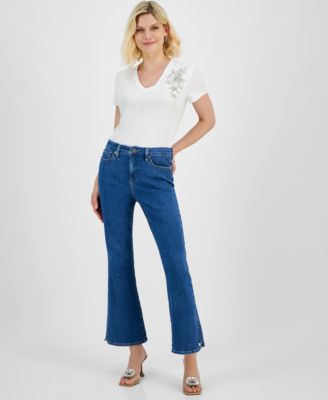 I.N.C. International Concepts - Petite High-Rise Flare Jeans
