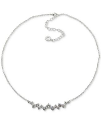 Anne Klein - Silver-Tone Cubic Zirconia Statement Necklace, 16" + 3" extender