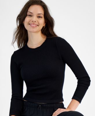 Hippie Rose - Juniors' Ribbed Crewneck Top