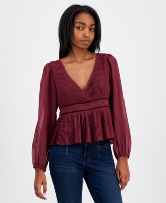 Lucky Brand - Women's Pleated Peplum Top