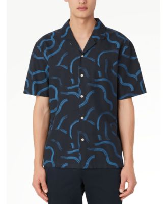 Frank And Oak - Men's Boxy-Fit Abstract-Print Button-Down Camp Shirt