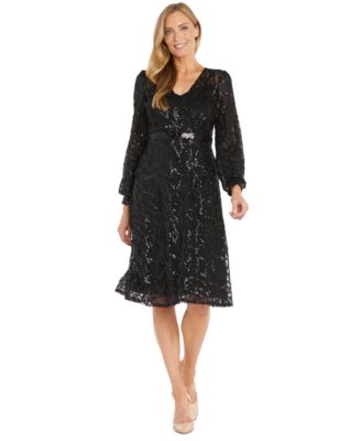 R & M Richards - Women's Sequin Fit & Flare Party Dress