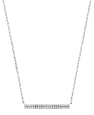 EFFY Collection - Diamond Double Row Bar 16" Necklace (1/8 ct. t.w.) in Sterling Silver