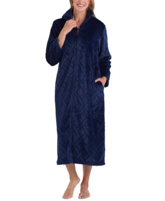 Miss Elaine - Women's Long Zip-Front Fleece Robe