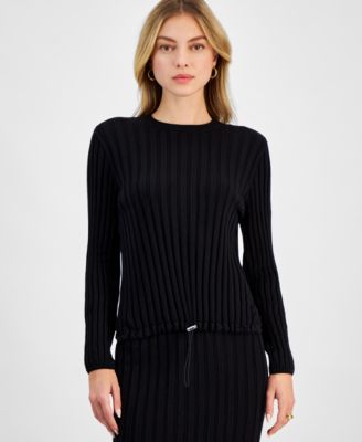 Bar III - Women's Ribbed Drawstring Sweater, Exclusively at Macy's