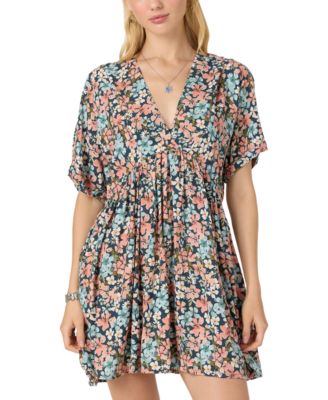 O'Neill - Juniors' Rosemary Terrece Floral-Print Babydoll Dress