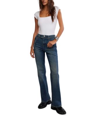 Free People - Women's Sabine High Rise Belted Bootcut Jeans