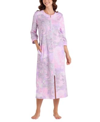 Miss Elaine - Women's Printed 3/4-Sleeve Long Robe