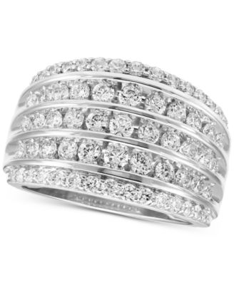 Macy's - Diamond Multirow Statement Band (2 ct. t.w.) in 10k White Gold