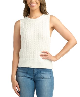 BCX - Juniors' Shaker-Stitched Sleeveless Sweater