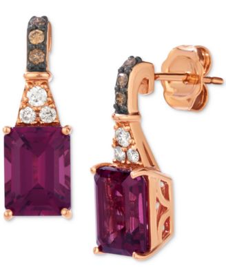 Le Vian - Rhodolite (3-3/4 ct. t.w.) & Diamond (1/6 ct. t.w.) Drop Earrings in 14k Rose Gold