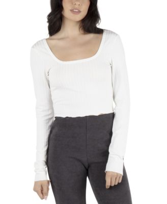 Hurley - Juniors' Dakota Long-Sleeve Cropped Top