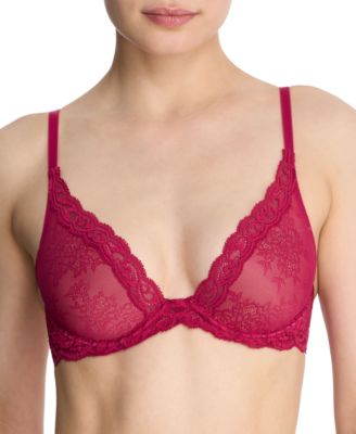 Natori - Feathers Contour Plunge Lace-Trim Bra 730023