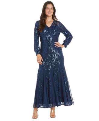 R & M Richards - Petite Sequined Gown