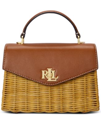 Lauren Ralph Lauren - Farrah Rattan and Leather Small Satchel