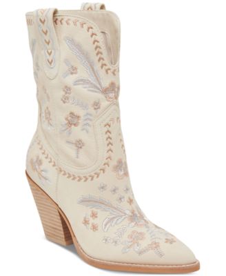 Dolce Vita - Women's Jessey Floral Embroidered Heeled Western Dress Boots