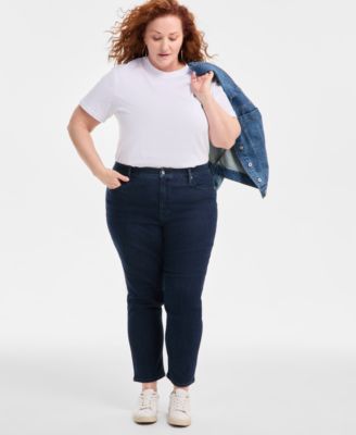 Style & Co - Plus Size High-Rise Cropped Straight-Leg Jeans