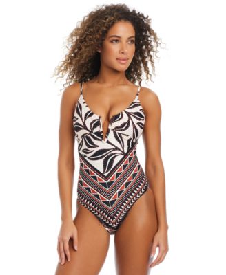 Bar III - Women's Resort Daze V-Wire One-Piece Swimsuit, Exclusively at Macy's