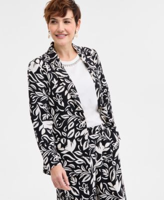 JM Collection - Women's Printed Mural Blazer