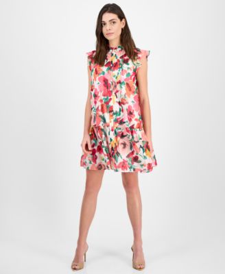 julia jordan - Women's Floral-Print Ruffle-Sleeve Mini Dress