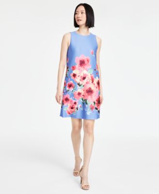 Anne Klein - Petite Cascading Florals Sleeveless Shift Dress