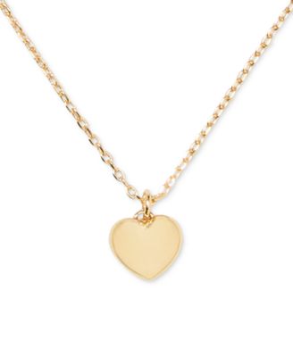 kate spade new york - Gold-Tone Polished Mini Heart Pendant Necklace, 16" + 3" extender