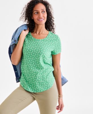 Style & Co - Women's Printed Perfect Crewneck Tee