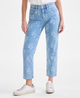 Style & Co - Women's Printed Mid-Rise Curvy Capri Jeans