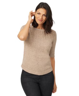 Melissa Paige - Women's Elbow-Sleeve Ribbed-Edge Sweater
