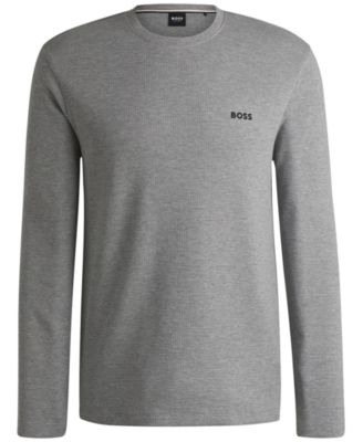 BOSS - Men's Regular-Fit Waffle-Knit Long-Sleeve Pajama T-Shirt