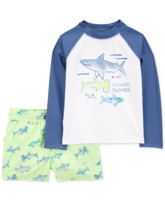 Carter's - Toddler Boys Shark Rashguard & Swim Trunk Set
