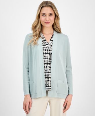 Anne Klein - Petite Malibu Fine-Rib Open-Front Cardigan