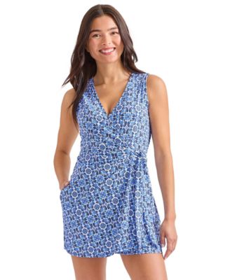 Tommy Bahama - Women's Printed Surplice-Neck Wrap Romper
