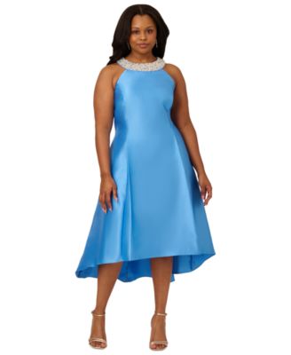 Adrianna Papell - Plus Size Mikado High-Low Party Dress