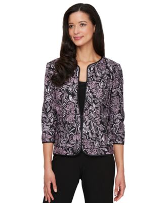 Alex Evenings - Women's Scoop-Neck Tank & Embroidered Jacket