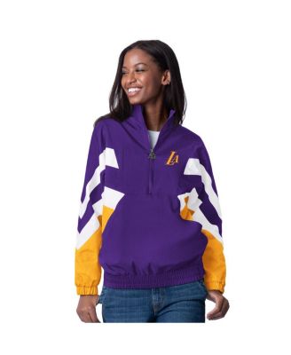 Starter - Women's Purple Los Angeles Lakers Renegade Oxford Half-Zip Jacket
